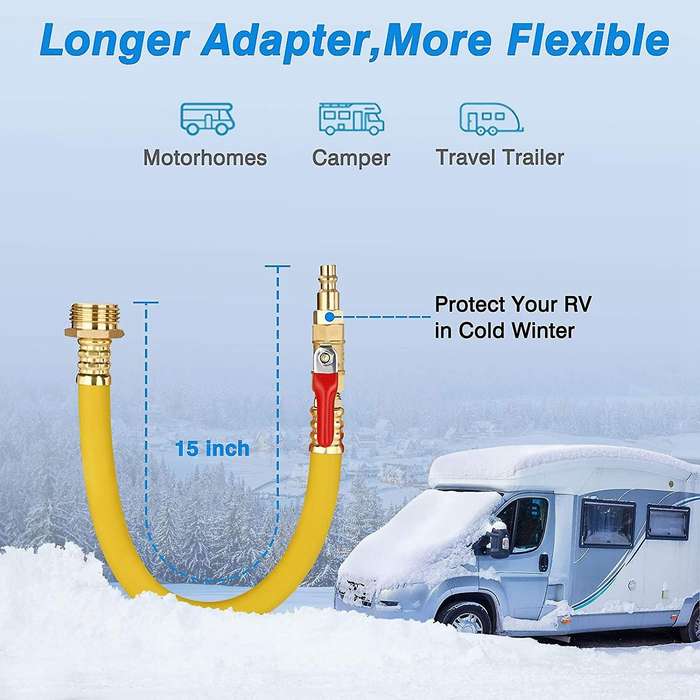 Rv Winterizing Kit Sprinkler Blowout Adapter with Shut Off Valve