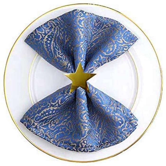6 Pcs Five-pointed Star Napkin Ring for Holiday Parties, Dinners,etc