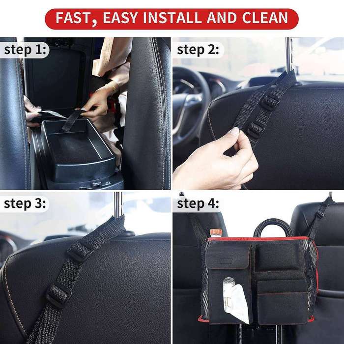 Car Net Pocket Holder, for Car Seat Back Mesh Large Capacity Bag