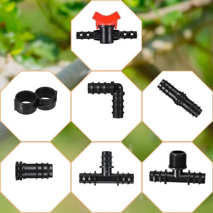 52 Pcs Drip Irrigation Fittings Kit Irrigation Barbed Connectors
