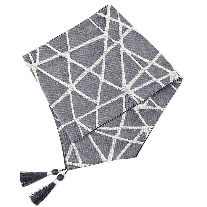 Table Runner 71inches Long with Tassels Geometric Stripe Table Runner