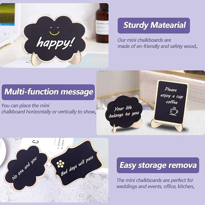 30 Pcs Mini Chalkboard Sign Food Labels for Party Buffet, (floral)