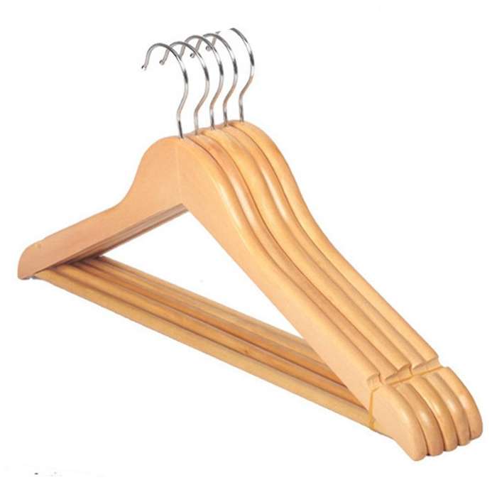 5piece Wood Hangers for Clothes Suit Shirt Sweaters Dress Organizer