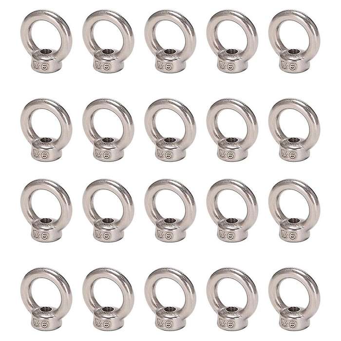 10 Stuecke Oesenschraube Augenschraube Bolzen Silber M6 6mm