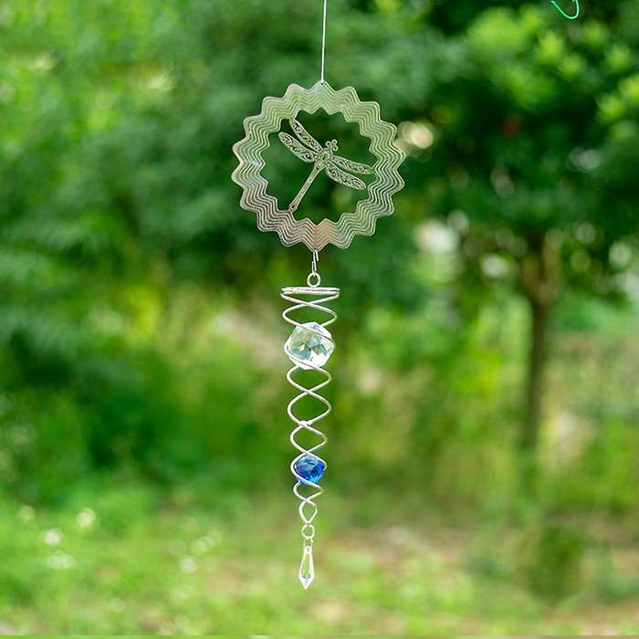 3d Metal Stainless Steel Wind Chimes Spiral Phoenix Tail (dragonfly)