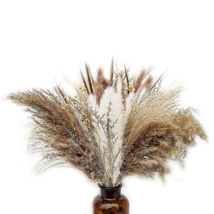 80 Pcs Pampas Grass Dried , 45cm Dried Flowers Decor , Fluffy Plants