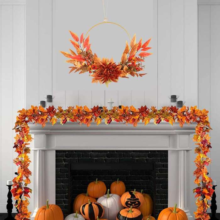 Thanksgiving Wreath Prop Hanging Wreath Door Window Harvest Decor