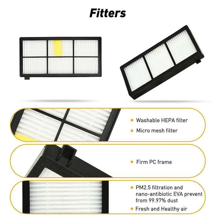 Roller Brush Side Brushes Hepa Filters for Irobot Roomba 800 Series