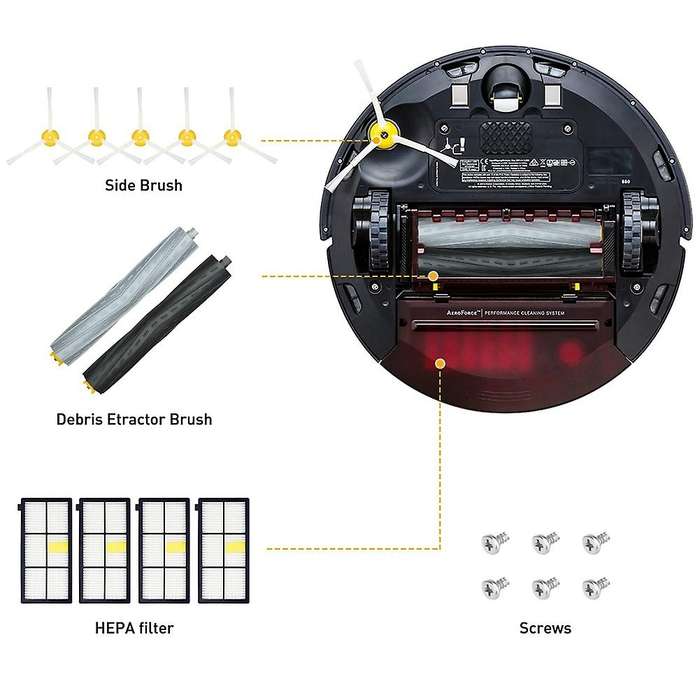 Roller Brush Side Brushes Hepa Filters for Irobot Roomba 800 Series