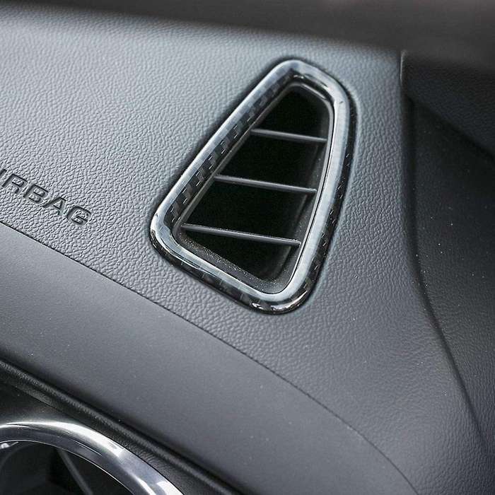 Dash Board Air Outlet Vent Ring Cover Decor Trim, Crabon Fiber Grain
