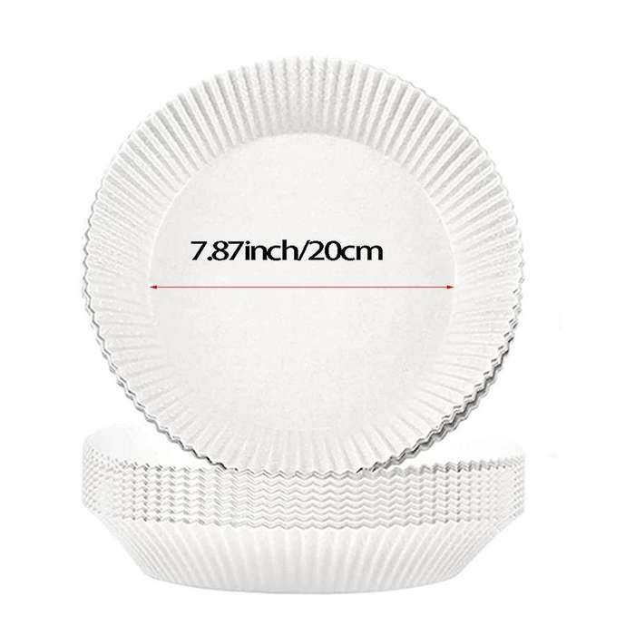 100 Pcs Air Fryer Disposable Paper Liner Non-stick with 1 Brush