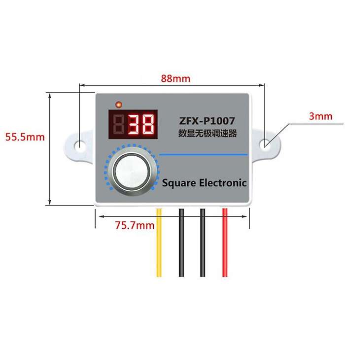 Zfx-p1007 Digital Display Speed Controller Waterproof 500w Ac 220v
