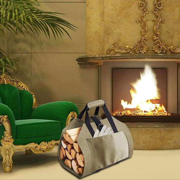 Firewood Carrier Bag, Waterproof, Foldable Carrier Tote Handles
