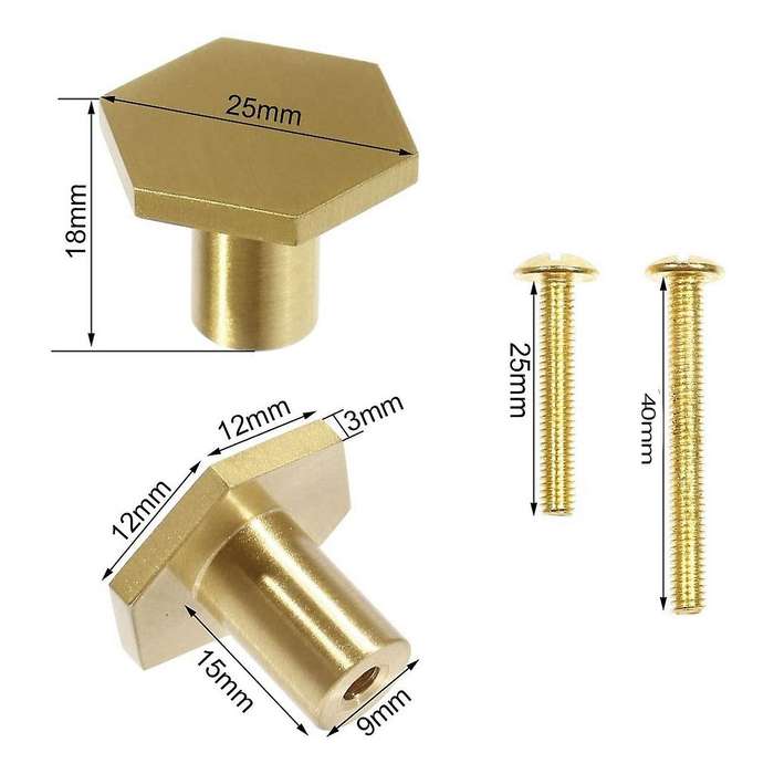 8 Pcs Brass Cabinet Knobs,for Dresser Drawer Pulls Knobs, with Screws
