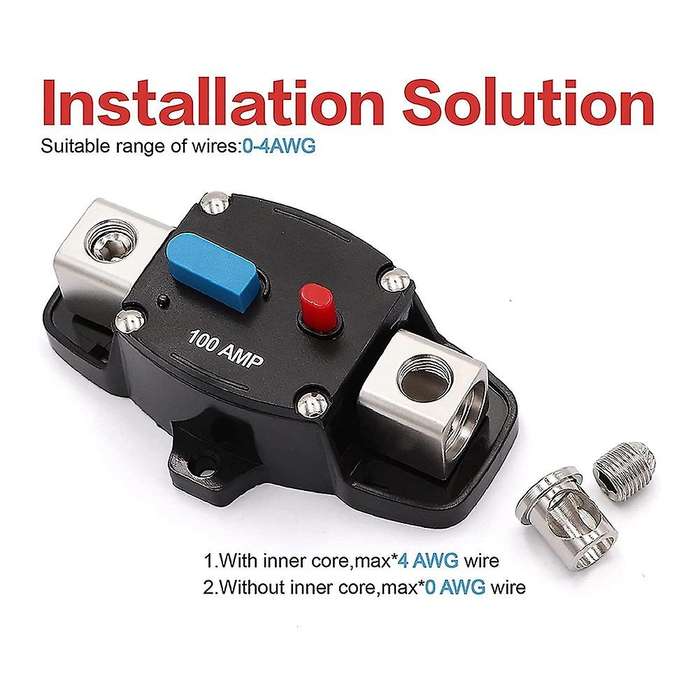 Circuit Breaker Manual Reset, Audio Inline Fuse Block Holders (100a)