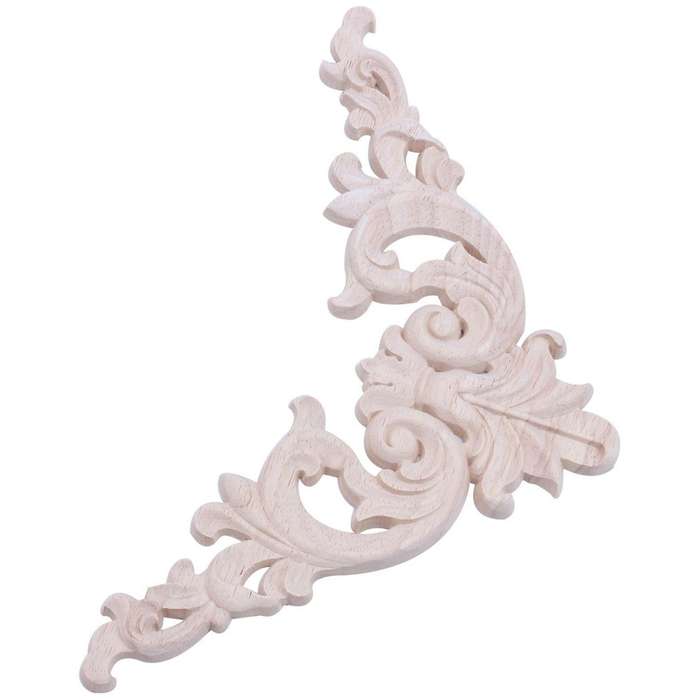 Rubber Wood Floral Carving Applique Cabinet Figurines 59 X 17cm