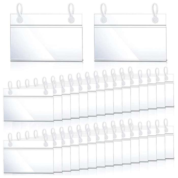 Label Holders Basket,tag Hanger Clips with Button Lock for Market