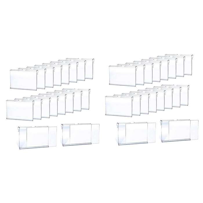 50pcs Clear Plastic Label Holder Price Tag, for Storage Bins Labels
