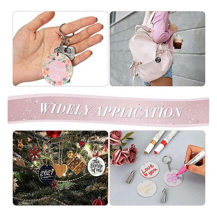 180pcs Acrylic Circle Discs Keychain Set Keychain Blank Jump Rings