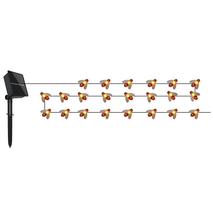 Solar Fairy Lights, 50 Cute Honey Bees Led Lights, 8 Modes