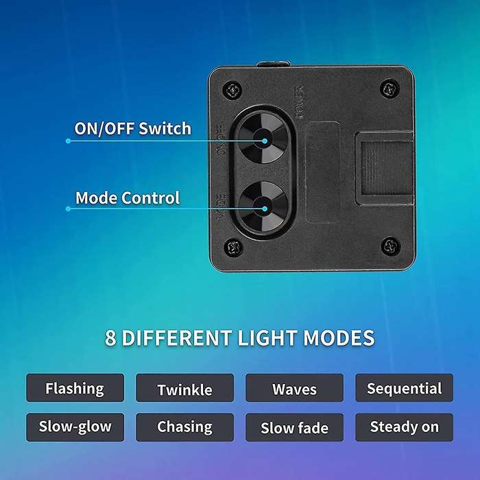 Solar Fairy Lights, 50 Cute Honey Bees Led Lights, 8 Modes