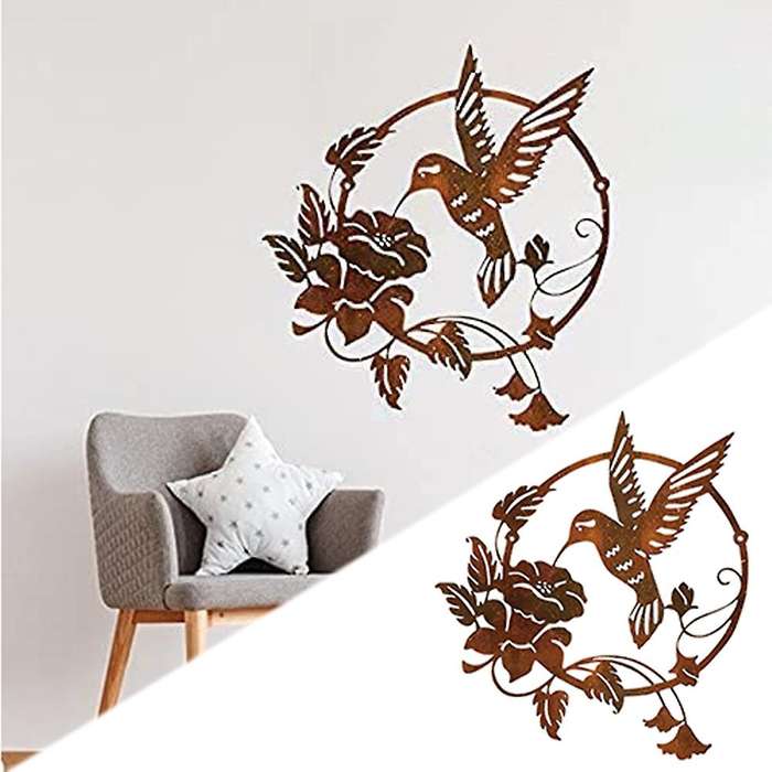 Birds Theme Metal Wall Art Saw Blade Decor for Living Room Garden