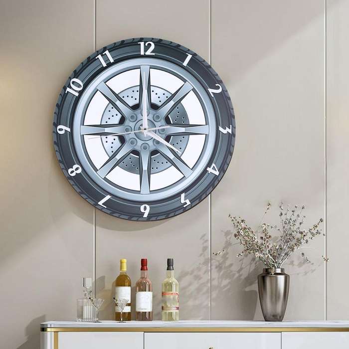 Custom Your Garage Name Car Acrylic Wall Clock Workshop Decor