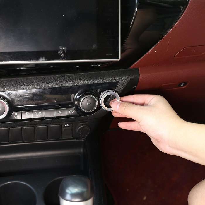 Air Conditioner Knob Ring Mirror Adjustment Knob Cover Trim Silver