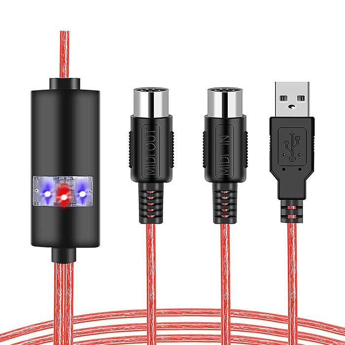 Usb Midi Cable Midi to Usb Cable for Editing&recording 2m(red)