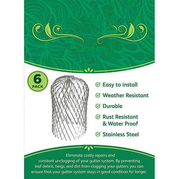 6 Pack Gutter Guard 3 Inch Aluminium Filter for Stopping Blockage