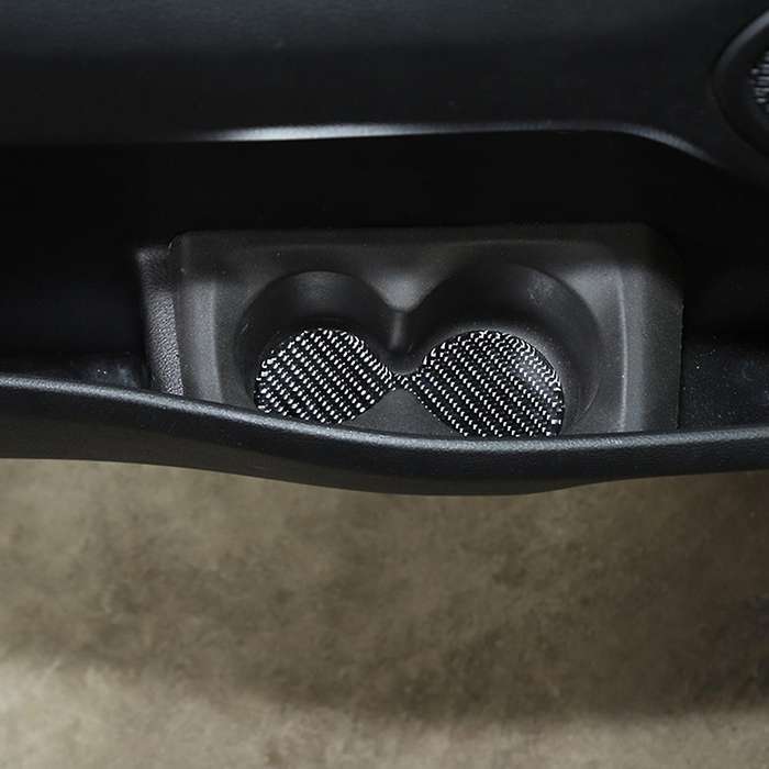 Door Cup Holder Mats for Dodge Ram 1500 2018-2022, Carbon Fiber