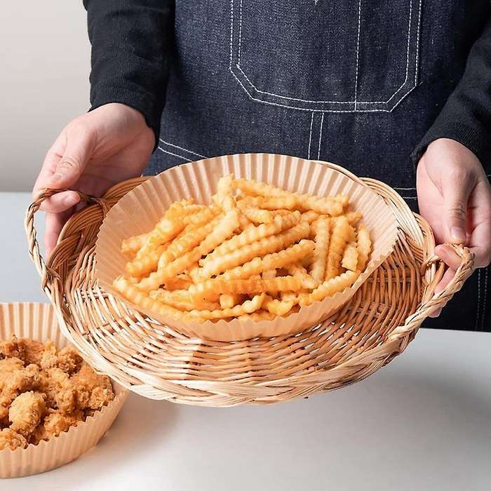100pc Air Fryer Disposable Paper Liner, with 100pc Disposable Gloves