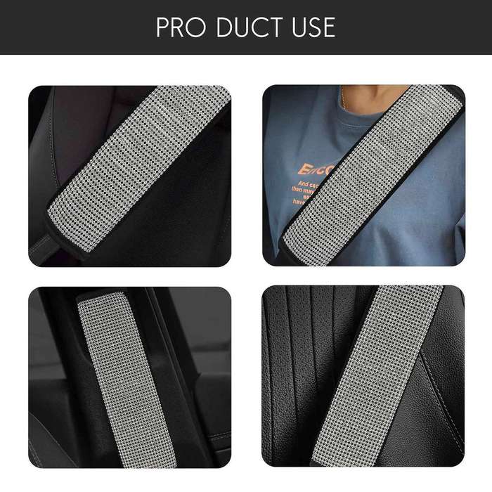 4 Packs Seat Belt Shoulder Pads, Car Seat Belt Covers Decor for Women