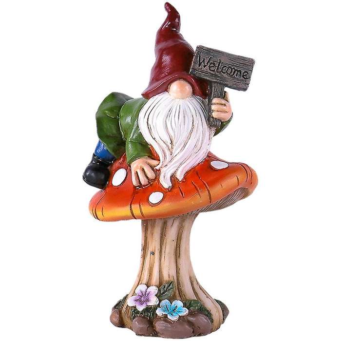 Faceless Elf Gnomes Raise Hand Welcome Sign Garden Decoration -a