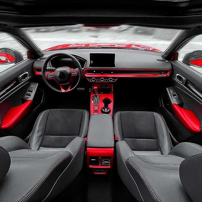 For Honda Civic 2022 Car Head Light Switch Button Cover Trim,red