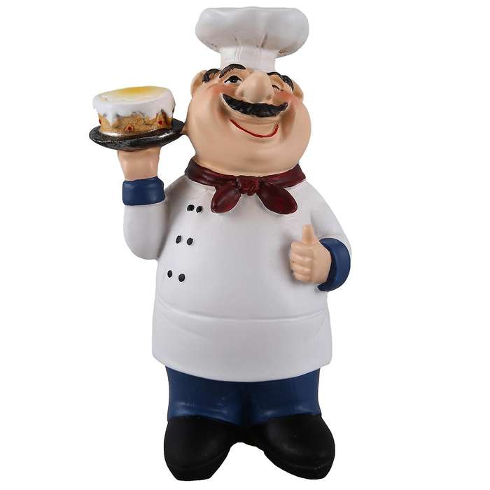 Retro Chef Model Ornaments Resin Crafts Mini Chef Figurines -c