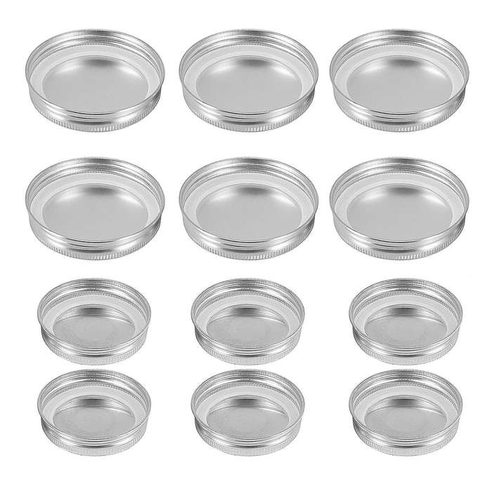 12 Pieces Wide and Regular Stainless Steel Mason Canning Jar Lids