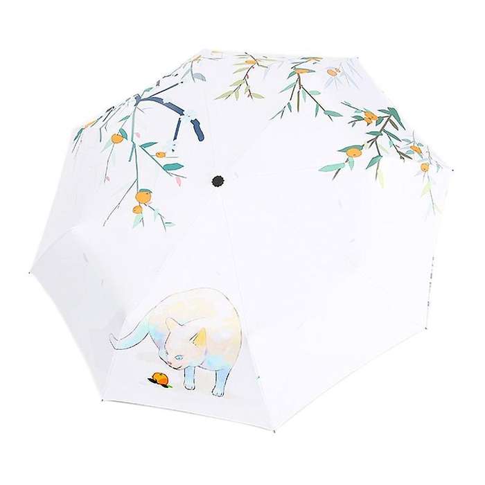 Sun Umbrella Rain Three Folding Umbrella Lovely Cat Female -summer