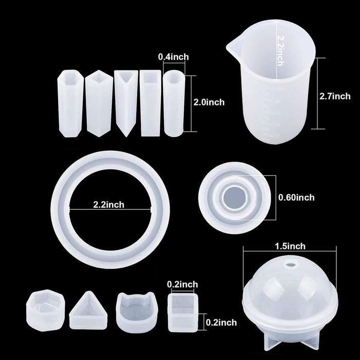 159pcs Diy Jewelry Resin Casting Molds and Full Kit Silicone Set
