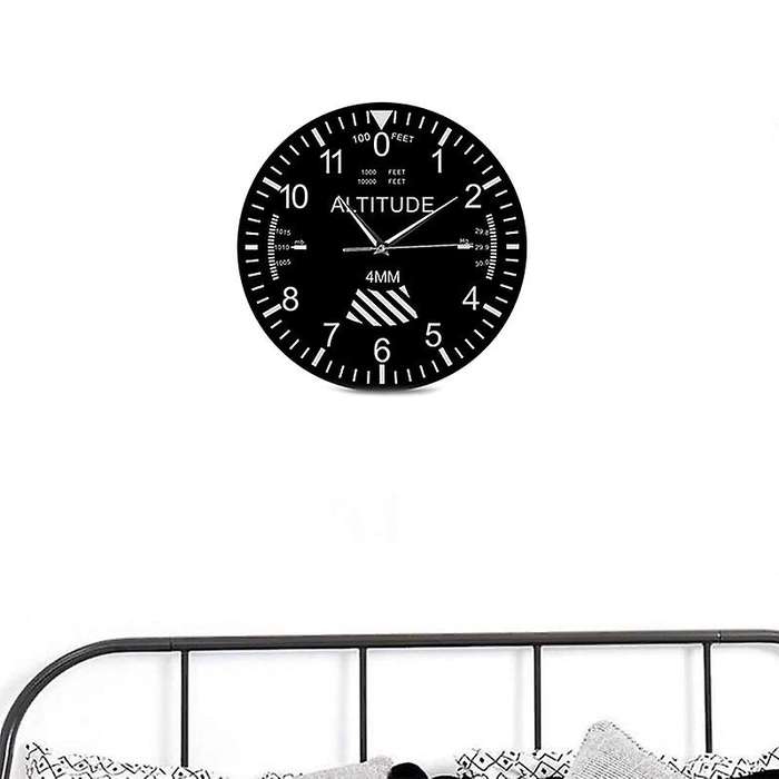 Altimeter Wall Clock Tracking Pilot Air Plane Altitude Home Decor
