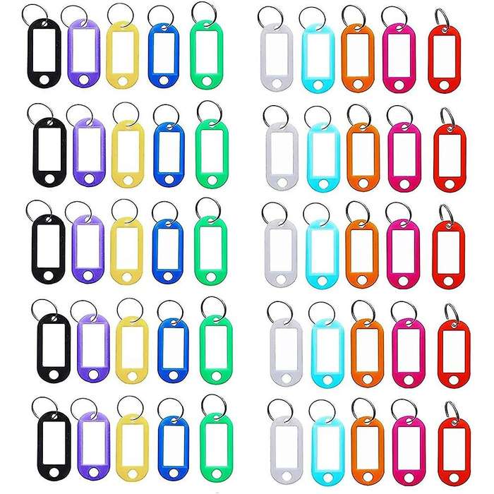 Key Tags, with Label Window Id Name and Split Ring Key Ring Keychain