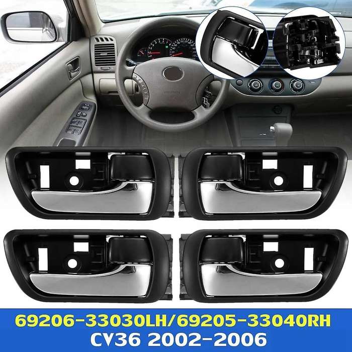4x Inner Door Handle Inside Knob Chrome for Camry Cv36 2002-2006