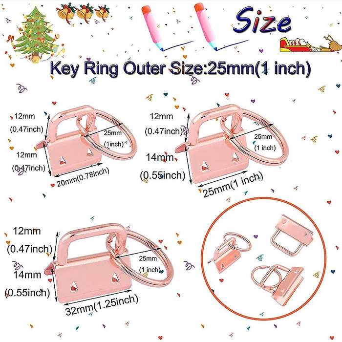 1 Inch Key Chain Hardware with Key Ring for Webbing Wristlets B