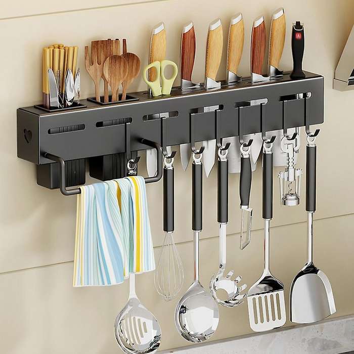 Knife Holder Wall Mounted Stainless Steel Kitchen Utensil Racks