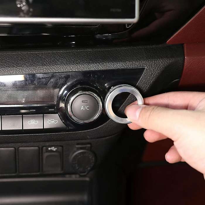 Volume Knob Cover Trim,a/c Knob Cover for Toyota Hilux 15-21(silver)