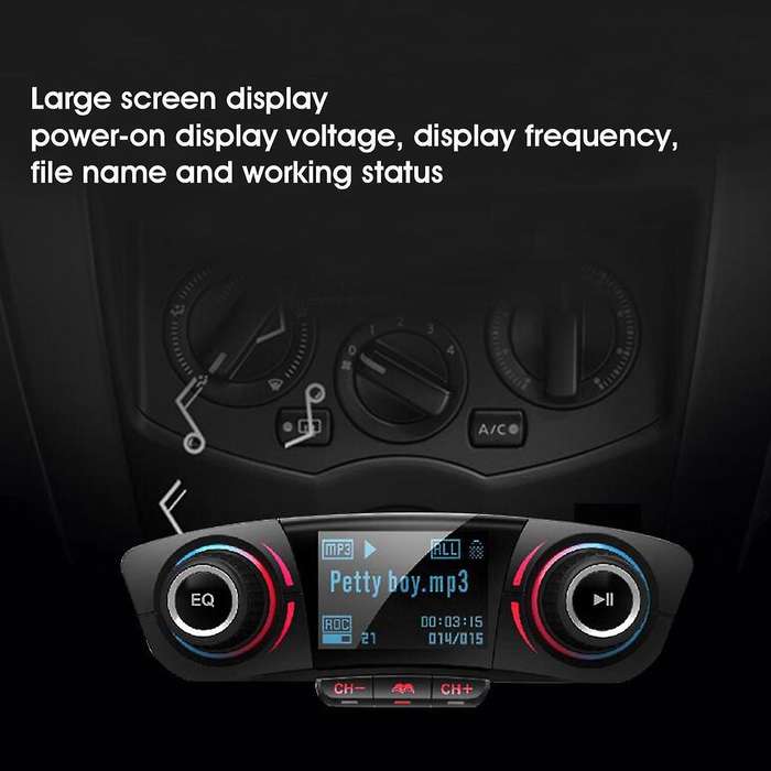 Car Bluetooth Audio Mp3 Fm Dual Usb U Disk 1.3inch Led Display
