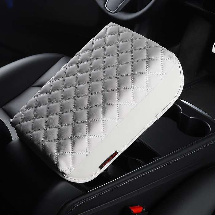 Car Center Console Leather Armrest Box Pad Protector for Tesla