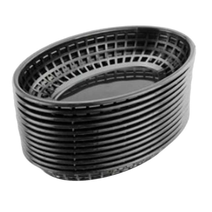 12 Pcs Plastic Fast Food Baskets Oval Serving Platter Breakfast
