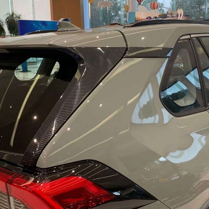 For Toyota Rav4 2019-2020 Car Door Window C Pillar Trim Carbon Fiber