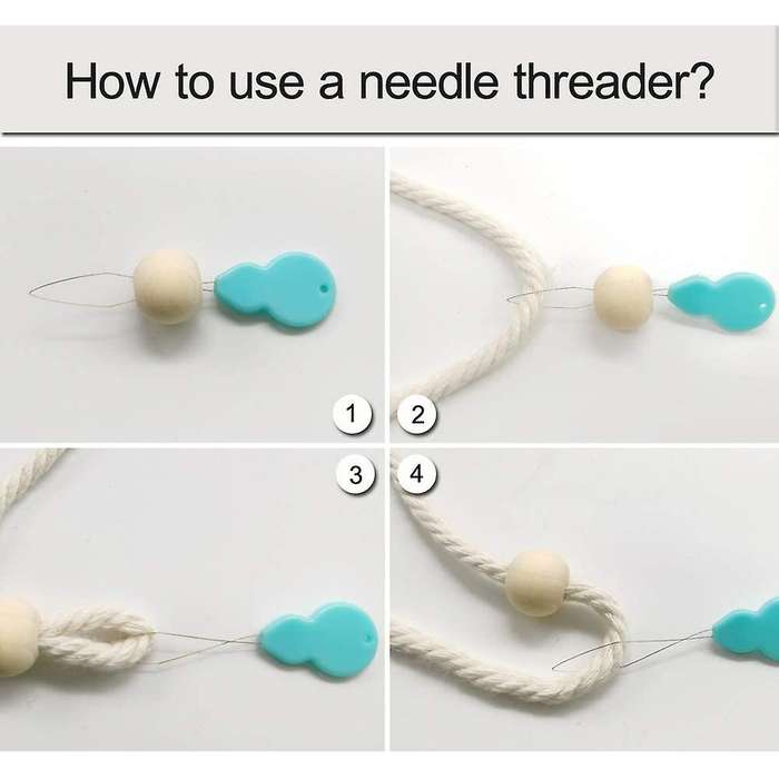 Macrame Cotton Cord 3mm with Macrame Beads Wooden Rope Rod with Hooks